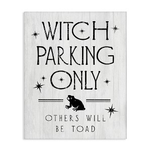 Stupell Industries Witch Parking Humorous Halloween Toad Grain Pattern Canvas Art - 1 of 4