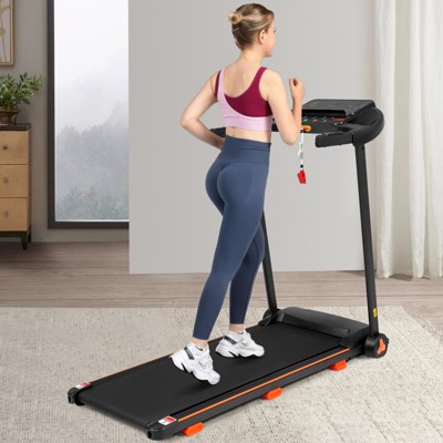 VisioGear Folding Treadmill, 300lbs Weight Capacity for Walking Running, Black, 49.21"*24.41"*41.73"