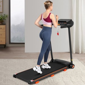 VisioGear Folding Treadmill, 300lbs Weight Capacity for Walking Running, Black, 49.21"*24.41"*41.73" - 1 of 4