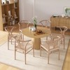 GlasFlength Dining Sets of 2, Stackable Dining Chair with Woven Seat, Perfect for Dining Room, Patio, Brown, 20"*17"*30" - 4 of 4