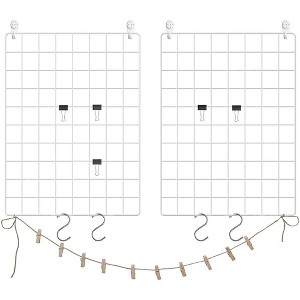 SONGMICS Grid Photo Wall, 16.5 x 12.2 Inches, Set of 2, Wire Wall Grid Panel, Photo Wall Display, DIY, Hanging Picture Wall - 1 of 4