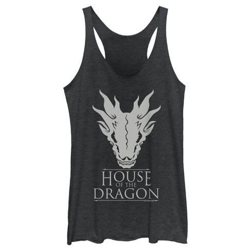 Women's Game of Thrones: House of the Dragon White Dragon Skull Logo Racerback Tank Top - image 1 of 4