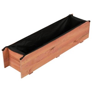 Costway 1/2 PCS Wooden Raised Garden Bed with Drainage Holes, Liner for Vegetable Flower Herb - 1 of 1