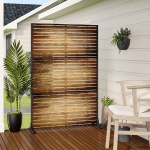 PexFix 72 in. x 47 in. Outdoor Privacy Rectangle Screen Galvanized Steel Panel Divider in Brown - 1 of 4