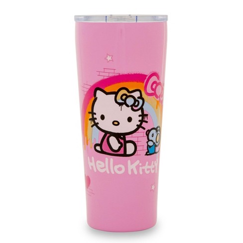 Hello Kitty Pink Big Bow Tumbler 20oz Insulated Stainless Steel Travel Cup  Straw