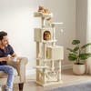 61-Inch Cat Tree Cat Tower for Indoor Cats - Plush Multi-Level Cat Condo with 5 Scratching Posts, 2 Perches, 2 Caves, Hammock, 2 Pompoms - 3 of 4