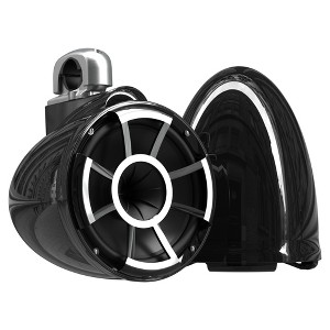 Wet Sounds REV 10 B-FC SA V2 - Black REV10 - Revolution Series 10" Tower Speakers, Pair with Silver Aluminum Fixed Clamps (pair) - 1 of 4