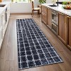 Acekool Geometric Checkered Area Rug, Washable Non-Slip Low Pile Entryway Carpet, Ultra Thin Lightweight Modern Throw Mat for Bedroom Living Room - 4 of 4