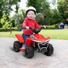 Qaba Kids ATV Quad, 6V Ride On Toy with Rechargeable Battery, Light, Music, Forward & Reverse, 4 Wheeler Battery Powered for Boys Girls, Red - 3 of 4