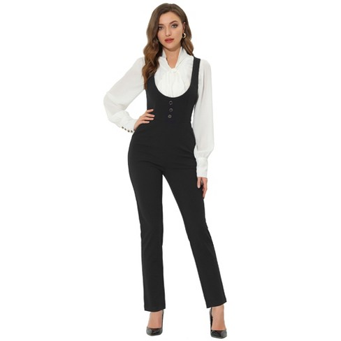 Allegra K Women's Casual U Neck One-piece Long Playsuits Office Business Overalls  Jumpsuit : Target