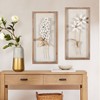 LuxenHome Set of 2 White and Gold Flower Bouquet Wall Decor Brown - 2 of 4