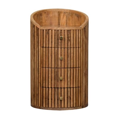 TIRAMISUBEST Solid Wood Nightstand with 4 drawer