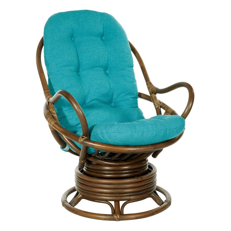 Kauai Rattan Swivel Rocker Chair - OSP Home Furnishings, 1 of 10