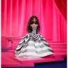 Barbie Signature 65th Blue Sapphire Anniversary Fashion Doll with Black Hair, Black and White Gown - 2 of 4