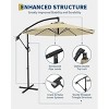 10FT Hanging Cantilever Umbrella, Offset Patio Umbrella Outdoor Sun Shade with Easy Tilt Adjustment, 8 Ribs, UV Protection for Backyard, Lawn - 4 of 4