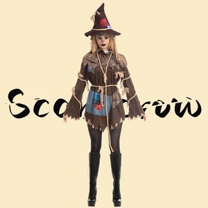 Joyfy Adult Women Scary Scarecrow Costume for Halloween Dress up Party - 1 of 4