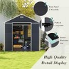 Outdoor Storage Shed, Resin Shed with Floor & Lockable Doors, All Weather Plastic Sheds with Window Dark Grey - 2 of 4