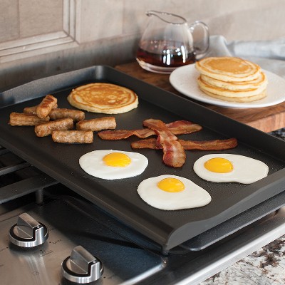 Nordic Ware 20" Black Non-Stick Double Backsplash Griddle