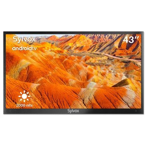 SYLVOX Smart Outdoor TV, 43inch Full Sun Outdoor TV 2000 Nits 4K UHD, IP55 Weatherproof Television with Voice Control & Chromecast (Pool Pro Series) - 1 of 4