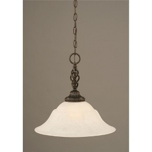 Toltec Lighting Elegante 1 - Light Pendant in  Dark Granite with 16" White Marble  Shade - 1 of 1
