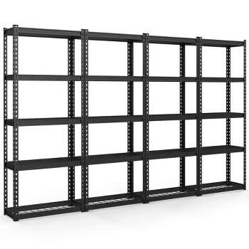 Tangkula 4PCS 5-Tier Metal Shelving Unit Heavy Duty Wire Storage Rack with Anti-slip Foot Pads