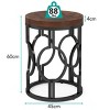 Syemin End Tables Round Industrial Side Table with Metal Openwork Frame, Rustic End Table Nightstand for Living Room, Brown, 17.72"*17.72"*23.62" - 3 of 4