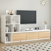 Chic Crate - 74"-126" Extendable TV Stand w/ 3-Shelf Storage & Sliding Top - Adjustable Media Console for 110" TVs - Glacier White - 3 of 4