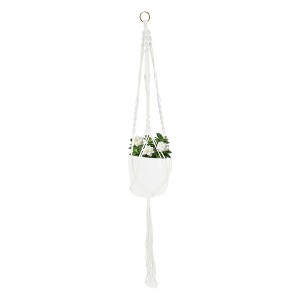 Unique Bargains Macrame Plant Hanger Woven Cotton Indoor Outdoor Decorative - 1 of 4