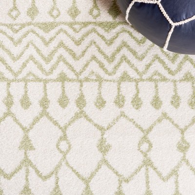 Ivory and Sage 6' x 9' Hand-knotted Synthetic Oriental Rug