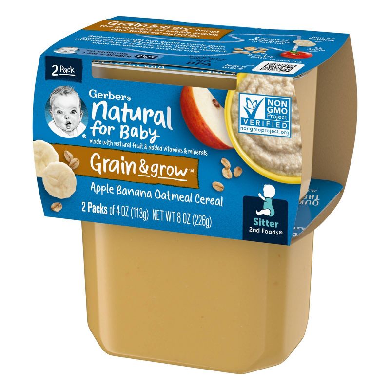 Gerber Sitter 2nd Foods Apple Banana with Oatmeal Cereal Baby Food Tubs - 2ct/8oz, 5 of 7
