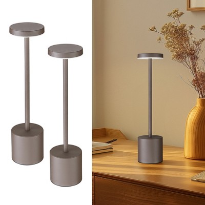 ZACHVO Brown Cordless LED Table Lamp 2 Pack Rechargeable Black Touch Control Dimmable