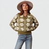 Knit & Lounge Women’s Floral Knit Polo Sweater Button Front Collar Soft Textured Fabric Long Sleeve Patterned Pullover Relaxed Fit - 2 of 4