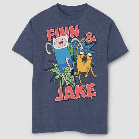 Jake and Finn Cartoon Net Official Adventure Time Finn Kick Jump Youth T-shirt 