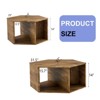 FONTOI Hexagonal Coffee Table Set of 2 with Multi-hole Design, Floor Mount Side Table for Living Room Bedroom, Wood, 21.6"*14"*25" - 3 of 4