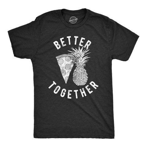 Мужские футболки Crazy Dog T-Shirts, Inc. Mens Better Together T Shirt Funny Pineapple Hawaiian Pizza Tee - Crazy Dog Men's T Shirt For Foodies Black XXL
