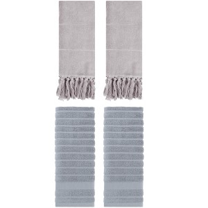 REGALWOVEN 4 Packs Solid Absorbent Soft Cotton Hand Towels 14" x 30" - 1 of 4