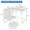 Home Office Desk, L Shaped Desk with Led Lights, 3-Drawer Computer Desk with Monitor Stand - 4 of 4