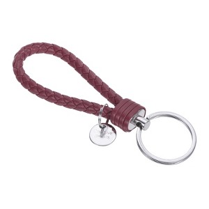 Unique Bargains Braided PU Leather Keychain with Stainless Steel Key Ring - 1 of 3