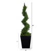 Nearly Natural 44-in Cypress Spiral Topiary Artificial Tree in Black Metal Planter - image 2 of 4