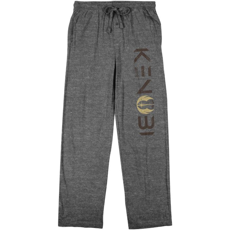 Star Wars Obi-Wan Kenobi Logo Men's Graphite Heather Sleep Pajama Pants, 1 of 4