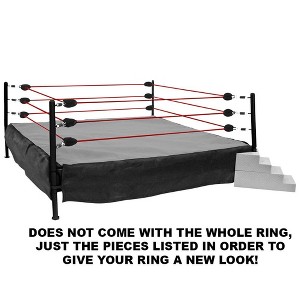 Wrestling Ring Conversion Kit: Deal 5 (Black & Gray Bad Attitude Deal With Red Ropes) - 1 of 1