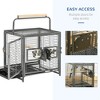 Akoasm 19 Inch Travel Removable Canary Parrot Bird Cage & Bird Carrier With Stand£¬Perches£¬Food Container And Handle-Black - 4 of 4