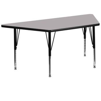 Emma and Oliver Mobile Trapezoid Grey HP Laminate Adjustable Activity Table