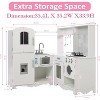 Wooden Corner Play Kitchen for Kids - Equipped with Cooking Stove, Oven, Sink, Microwave, Blackboard, Storage Cabinets & Washing Machine,Cooking Gift - 4 of 4