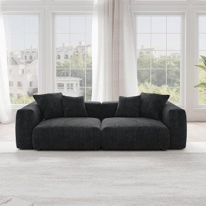 WJShome Sectional Couches for Living Room,102inch Cloud Couch Modular Sectional Sofa,Corduroy Couch Love Seat,Cushion Covers Removable& Washable - 1 of 4