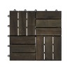 Cesicia Acacia Wood Interlocking Deck Tiles, 12" x 12" Square Dark Brown Outdoor Flooring for Patio - 2 of 4