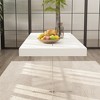 Famapy White Dining Table 78.7(w) x 31.5(w) Tempered Glass Legs - 3 of 4