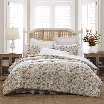 Bramble 100% Cotton Comforter Set Floral Beige - Laura Ashley