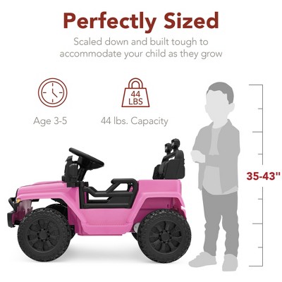 Pink 6V Kids Ride-On Truck with Remote Control and LED Lights