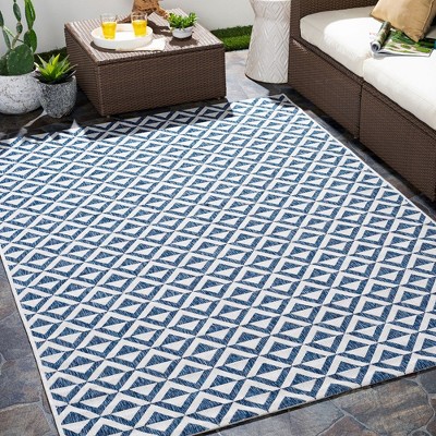 Mark & Day Akkrum 2'x2'11" Rectangle Woven Indoor & Outdoor Area Rugs Blue: Stain-Resistant, Pet Friendly, Modern Decor